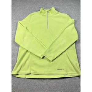 Eddie Bauer Fleece Quarter 1/4 Zip Pullover Green Sweater Womens Size Womens XL